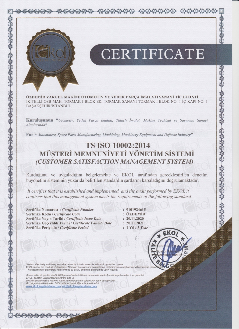 Müşteri Memnuniyeti Yönetim Sistemi